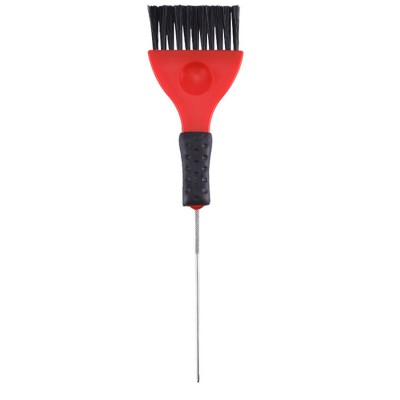 Red Hair Color Brush with Stainless Steel Tail, Hair Coloring Brush for Hair Dye, Hair Bleach - Hair Dye Brush Tint Comb Brush